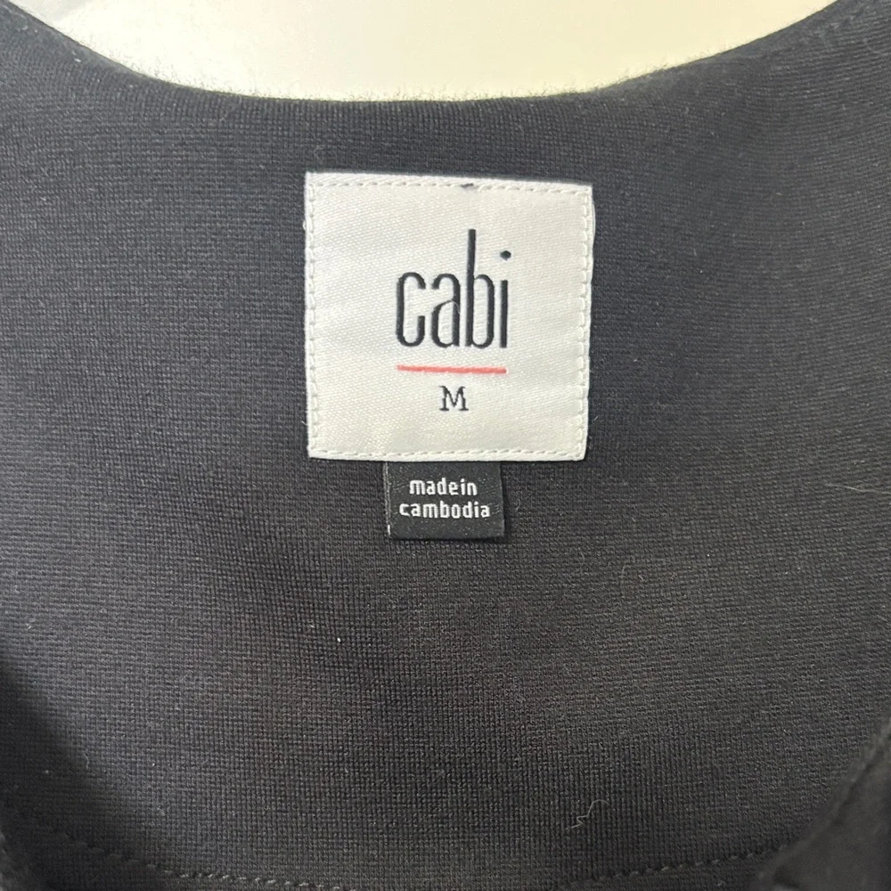 CAbi Black Crewneck Top with Branded Neck Label - Picture 2 of 4